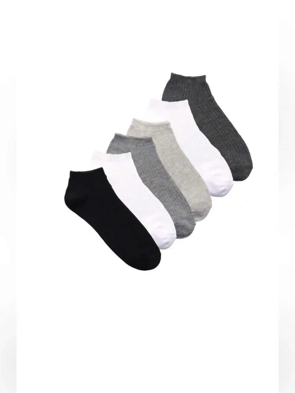 Joyspun Black Soot Solids No Show Dress Socks 6 Pair